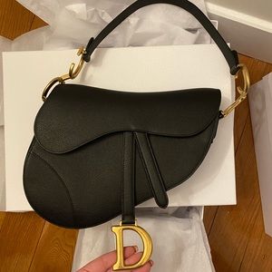 **SOLD** Like new black leather Dior saddle bag
